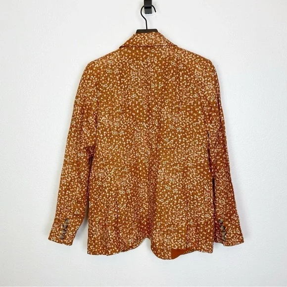 New! Free People Maggie Blazer Jacket Burnt Orange - Picture 3 of 6